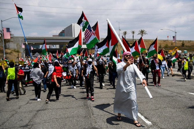 Demo dukung Palestina di LA AFP Arabn