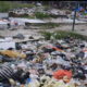 Tumpukan Sampah Terbakar di Bekas Lahan Pasar Ciranjang