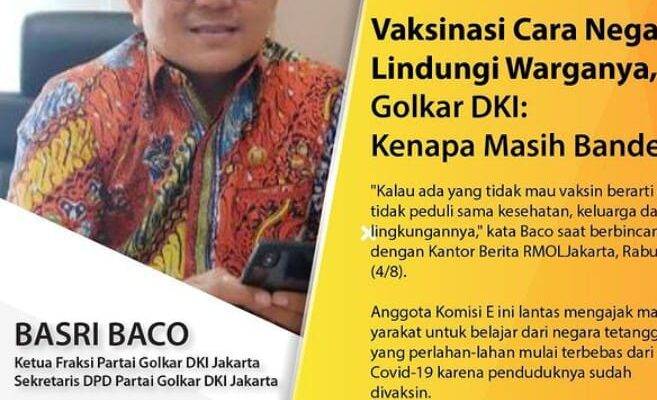 Golkar DKI: Vaksinasi untuk Melindungi Warga