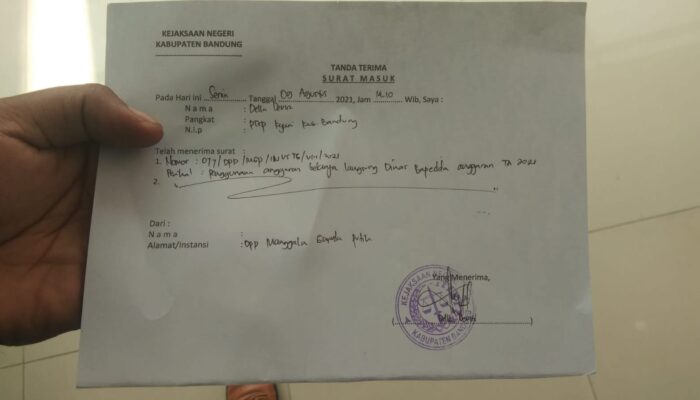 Waduh! Manggala Garuda Putih Laporkan Bappeda Kab Bandung ke Kejari