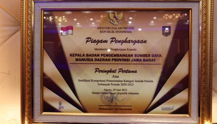 Jabar Raih 2 Pengahargaan Sertifikasi Kompetensi