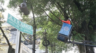 Bandung Kembali Tertibkan Kabel Fiber Optik Udara