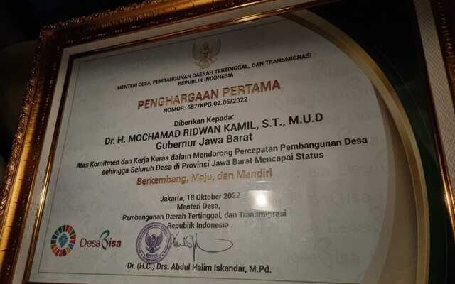 Pemprov Jabar Dinilai Mampu Entaskan Desa Tertinggal