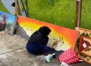 Santri di Bandung Barat Pecahkan Rekor Kaligrafi Terpanjang