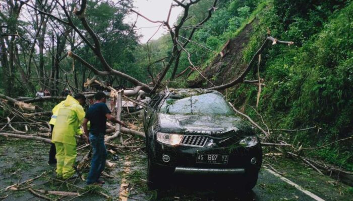 2 Mobil Tertimpa Longsor di Jalur Ponorogo-Trenggalek