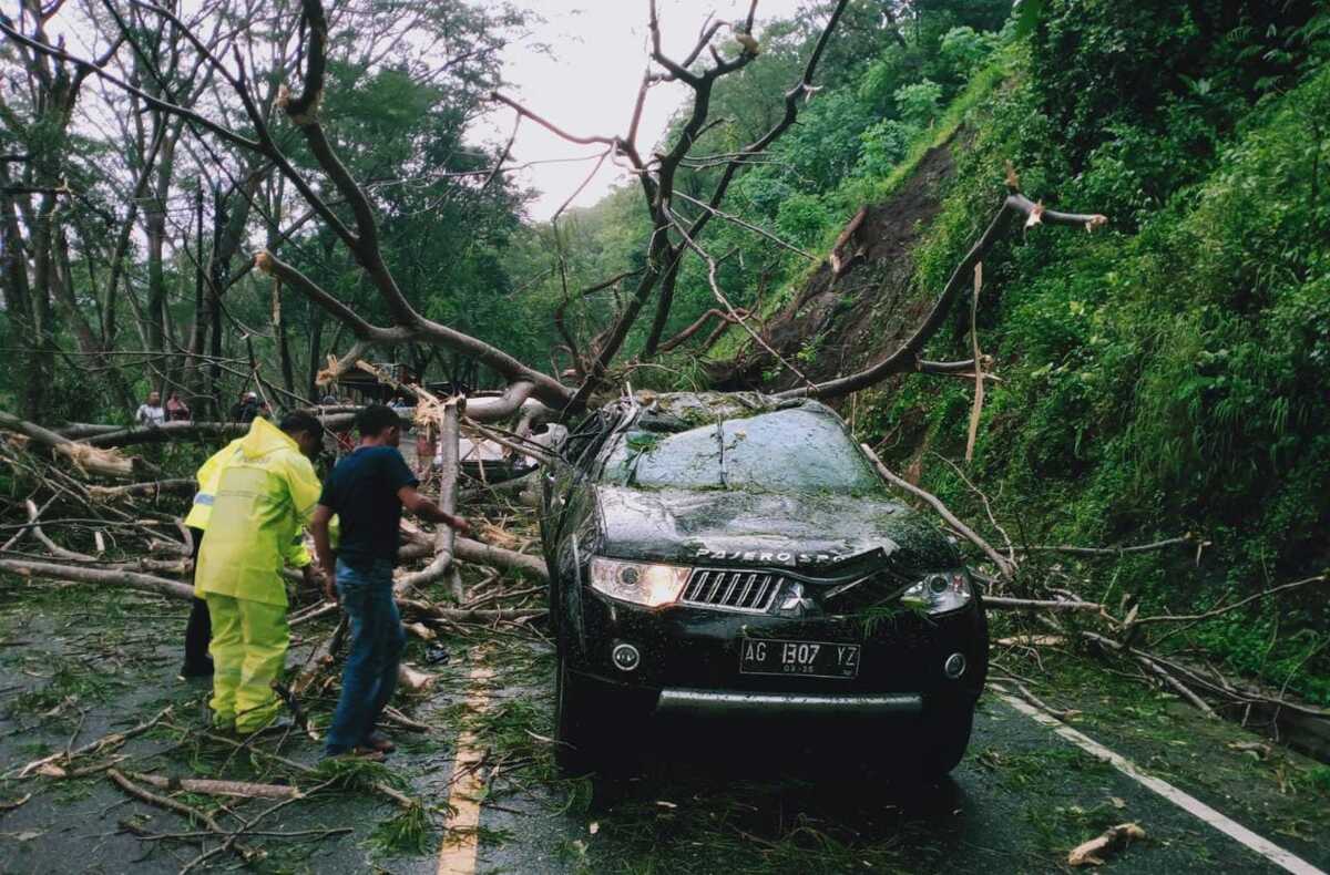 2 Mobil Hancur Tertimpa Longsor di Perbatasan Ponorogo - Trenggalek