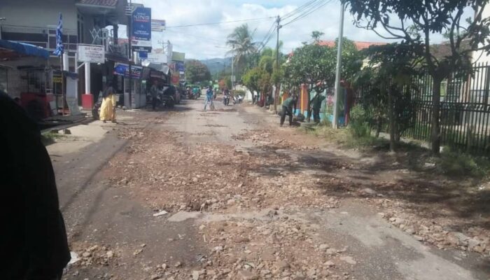 1 KM Jalan Moch Ali di Cianjur Rusak Parah