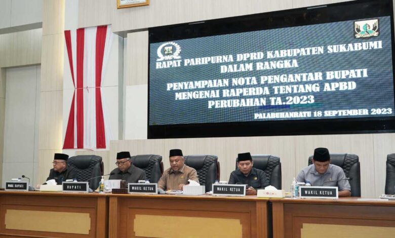 Paripura Ke-21 DPRD Kab Sukabumi Sampaikan Raperda APBD