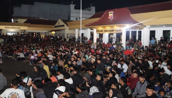 Mapolres Sukabumi Kota Gelar Nobar AFC U23 Berjalan Kondusif