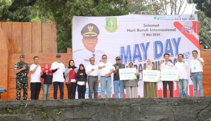 Bersama Forkopimda, Wakapolres Sukabumi Kota Hadiri Peringatan Hari Buruh