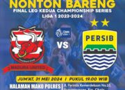 Polres Sukabumi Kota Gelar Nobar Leg Ke 2 Championship Series, Madura United Vs Persib Bandung