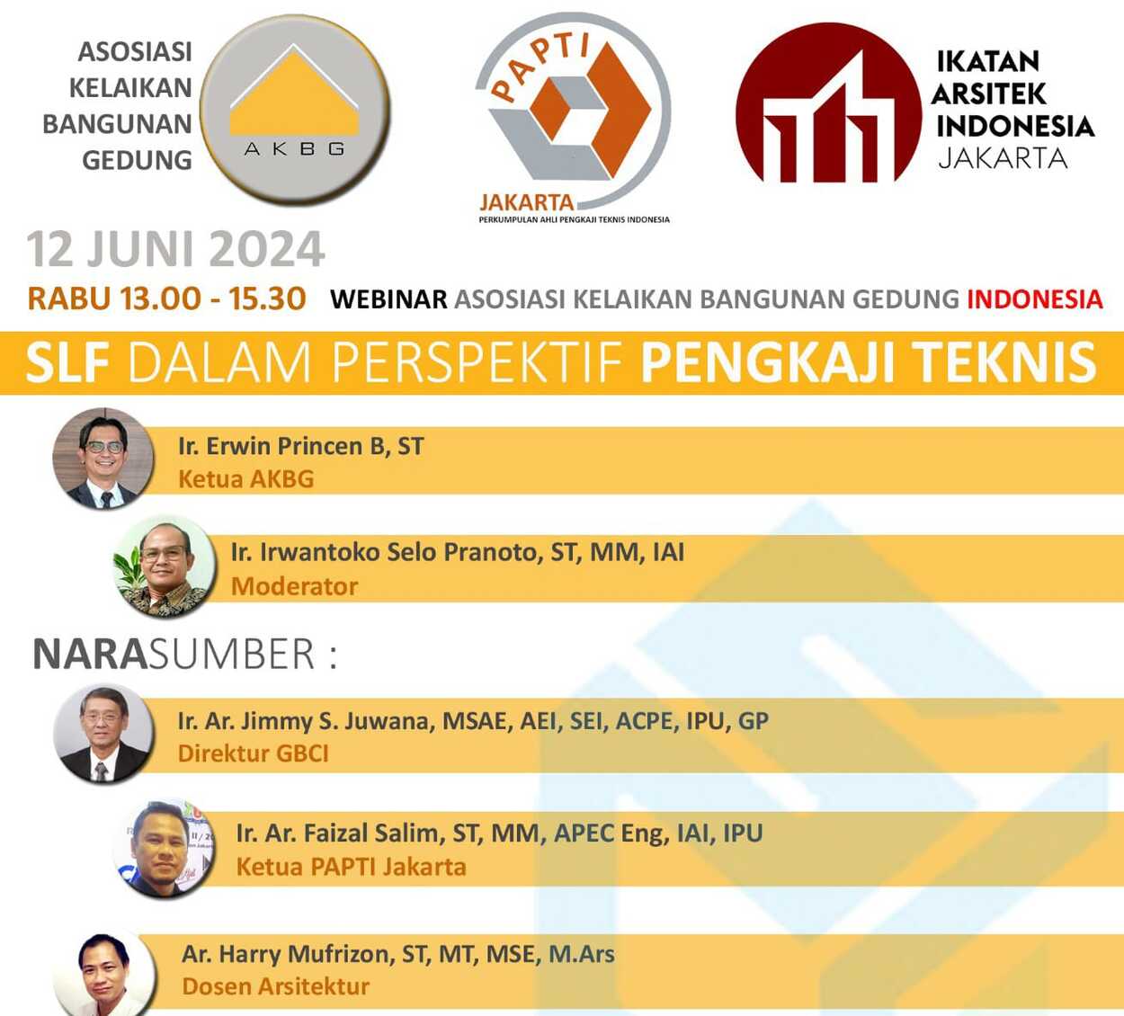 Ratusan Peserta Ikuti Bimtek Webinar Nasional Secara Virtual, "SLF Dalam Perspektif Pengkaji Teknis