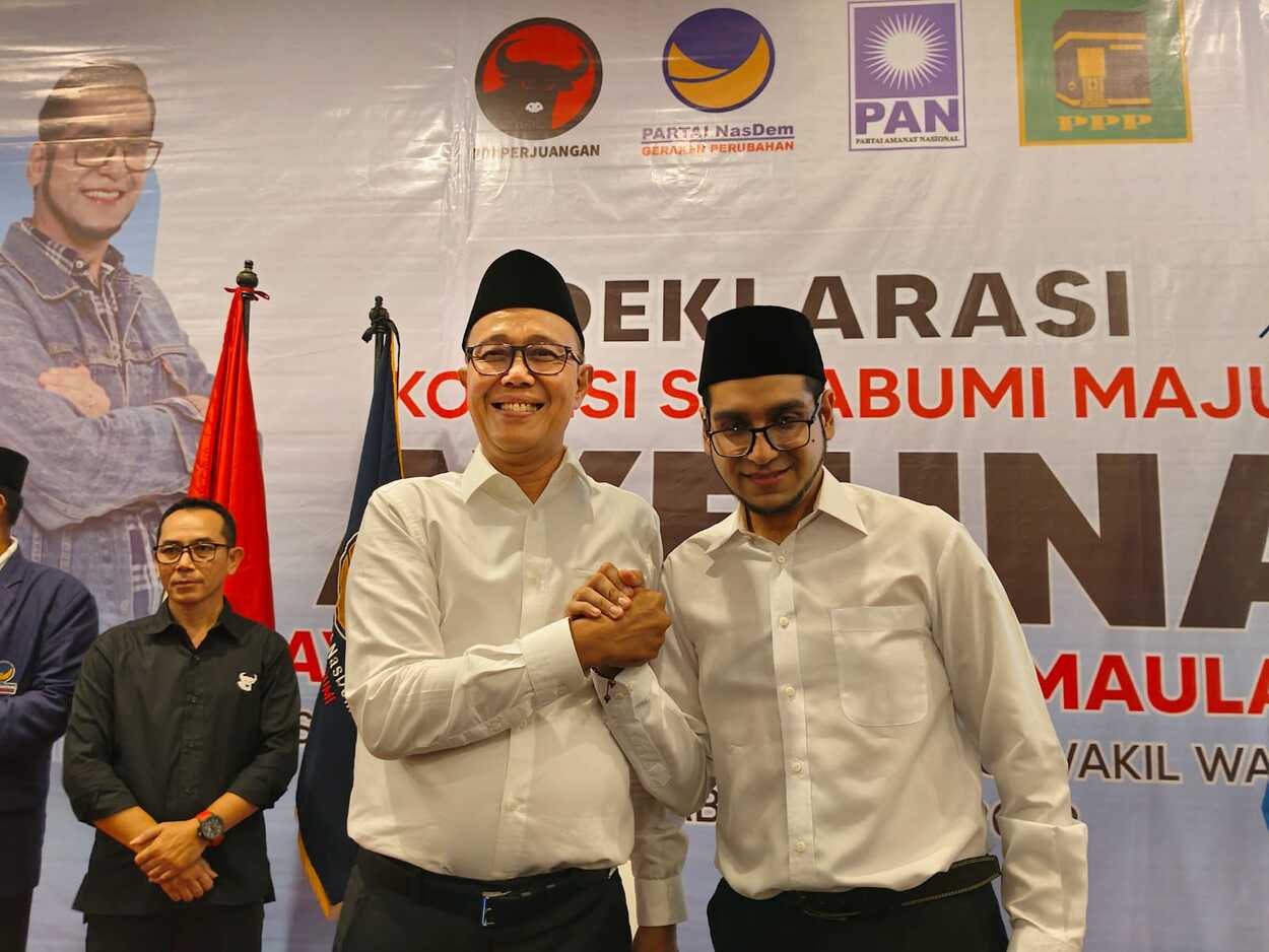 5 Parpol Deklarasi Usung Ayep Zaki & Bobby Maulana di Pilkada Kota Sukabumi