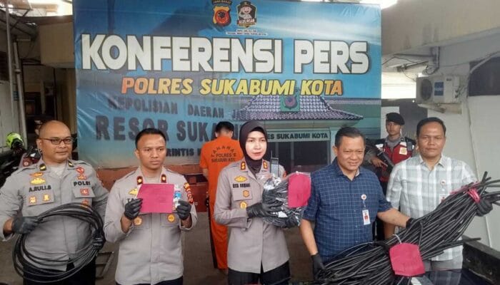 Maling Kabel Tower Ditangkap Sat Reskrim Polres Sukabumi Kota