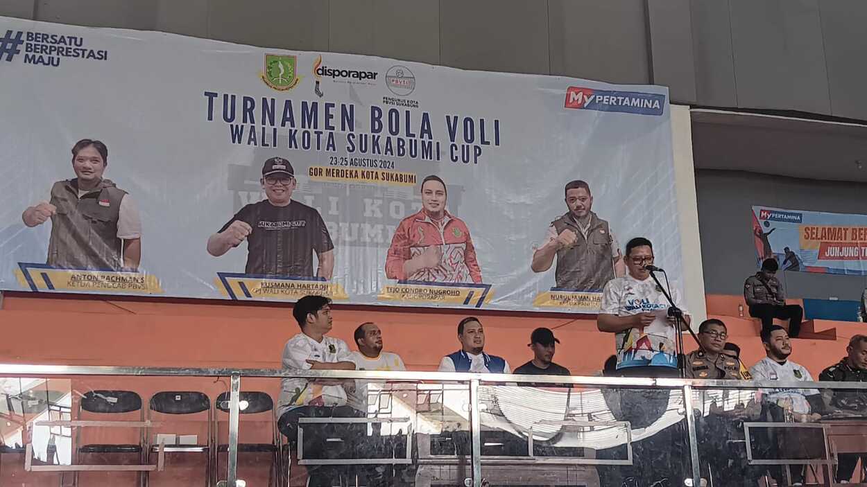 Nurul Zaman Hadi Dampingi Kusmana Hartadji Buka Turnamen Bola Voli Wali Kota Sukabumi Cup 2024
