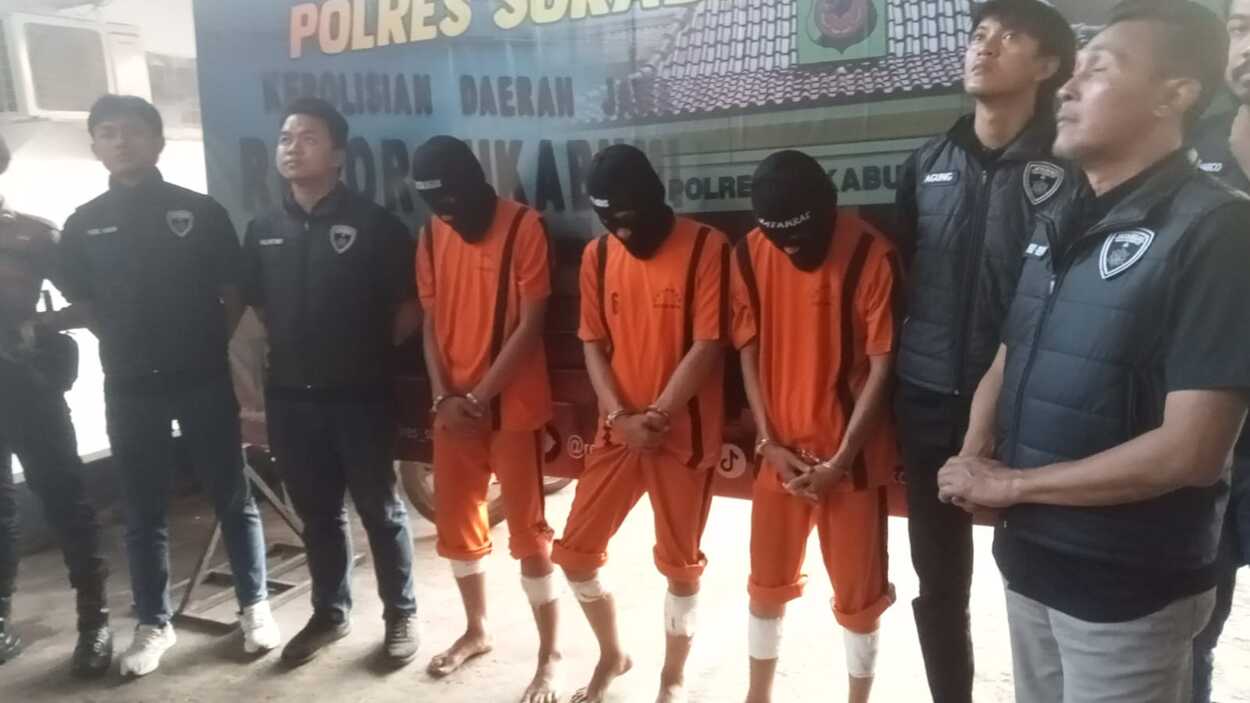 Door! 3 Pelaku Komplotan Pecah Kaca & Gembos Ban Dihadiahi Timah Satreskrim Polres Sukabumi Kota