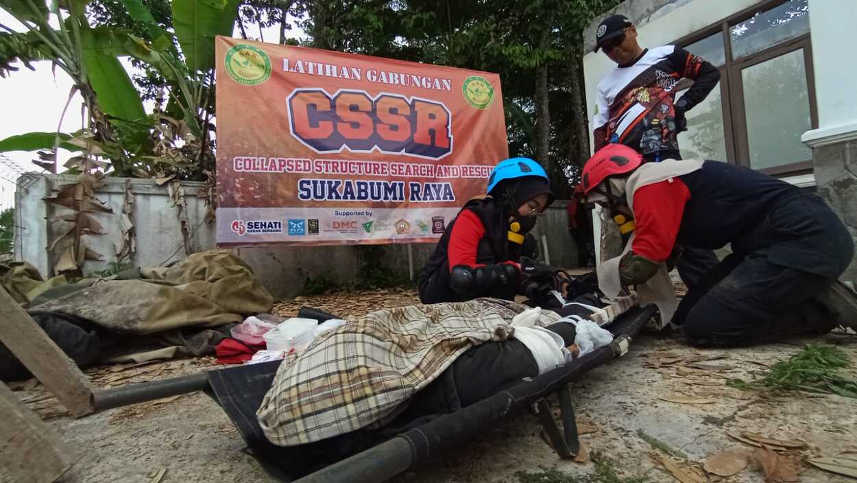 Antisipasi Gempa Megathrust & Sesar Cimandiri, SAR Sukabumi-CSSR Gelar Simulasi Kesiapsiagaan Bencana