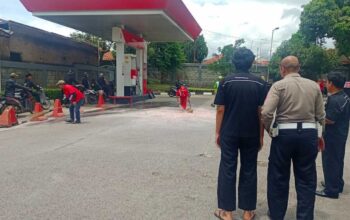 1 Motor Terbakar di SPBU Warungkondang Cianjur