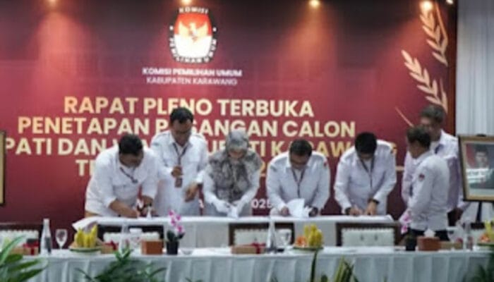 KPU Kabupaten Karawang Tetapkan Paslon No 2 Sebagai Bupati dan Wakil