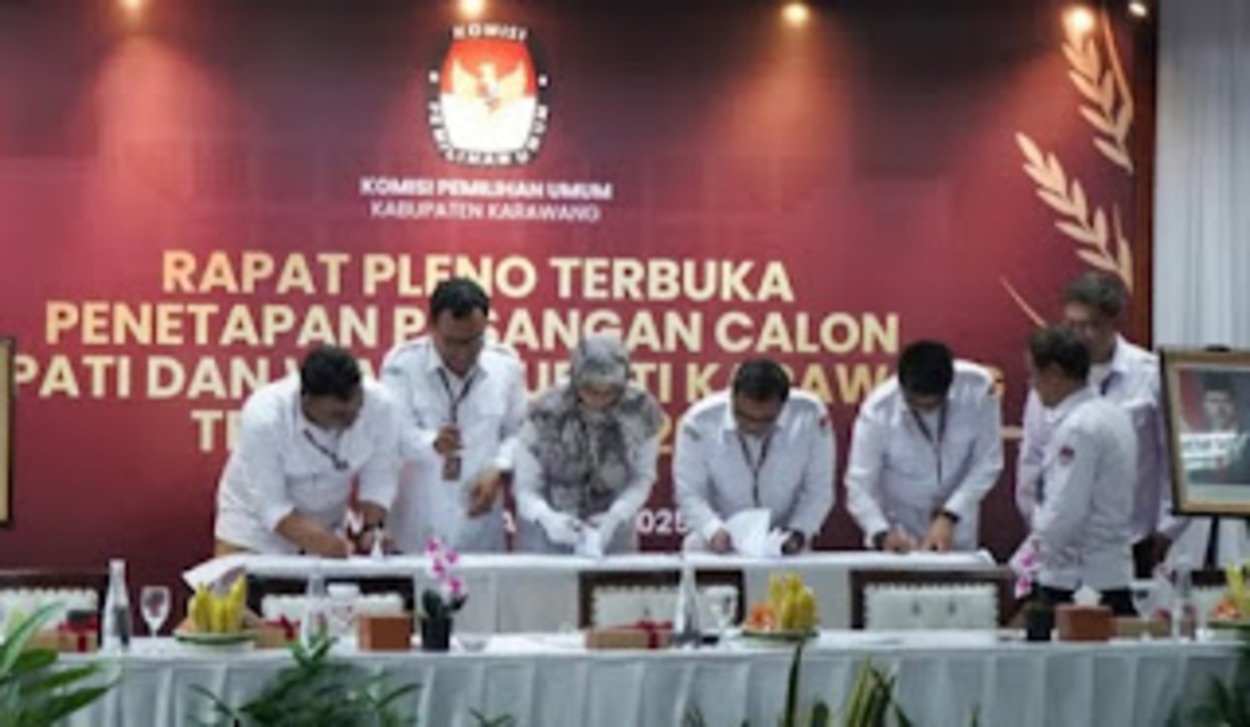 KPU Kabupaten Karawang Tetapkan Paslon No 2 Sebagai Bupati dan Wakil