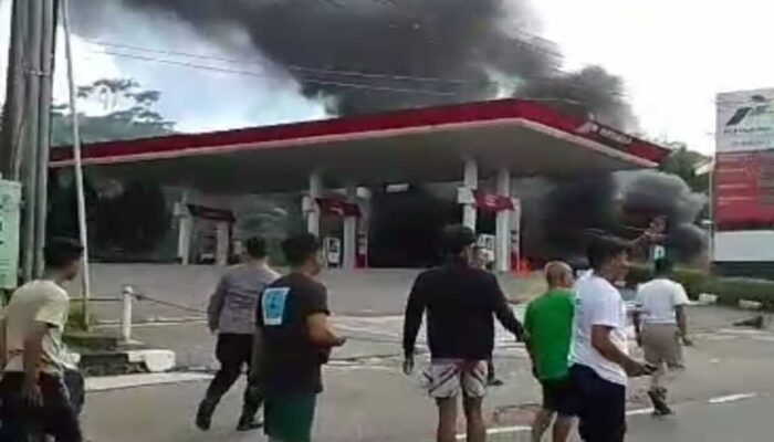 SPBU di Tanggeung Cianjur Selatan Kebakaran