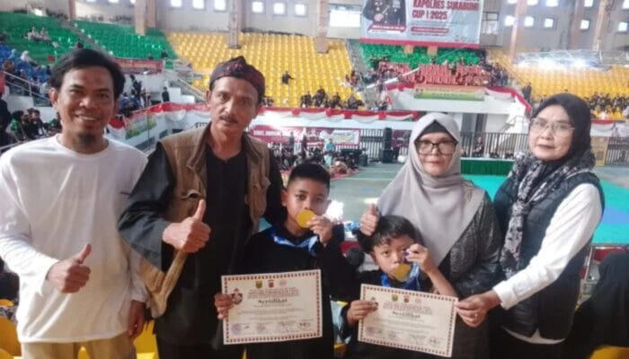 2 Pendekar Cilik Asal Desa Cijangkar Nyalindung, Sabet Juara 1 Diajang Festival Pencak Silat Kapolres Sukabumi Cup I 2025