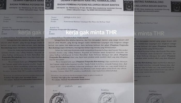 Viral Surat Salah Satu Ormas di Kabupaten Bogor Minta THR ke Pengusaha
