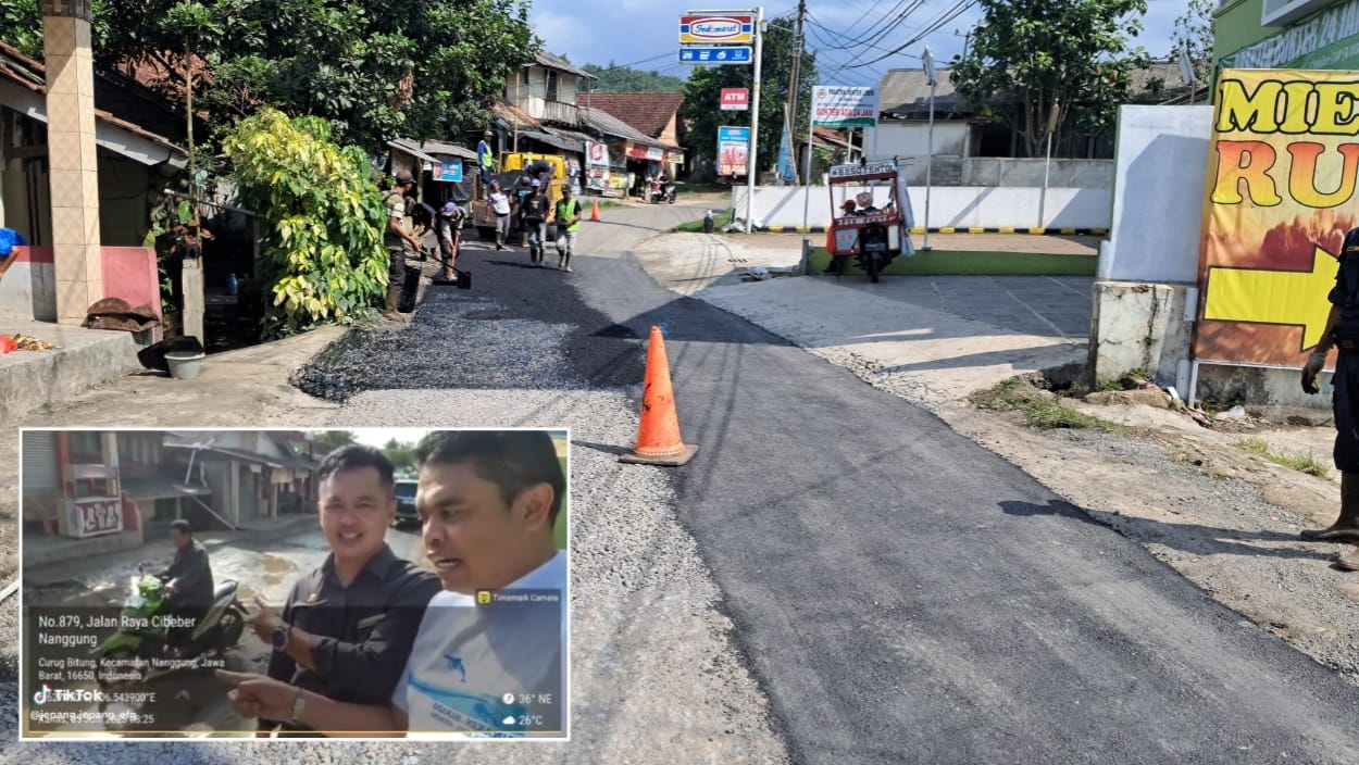 Komisi lll DPRD Kabupaten Bogor Apresiasi UPT Cigudeg Gercep Perbaiki Jalan Raya Cibeber Nanggung