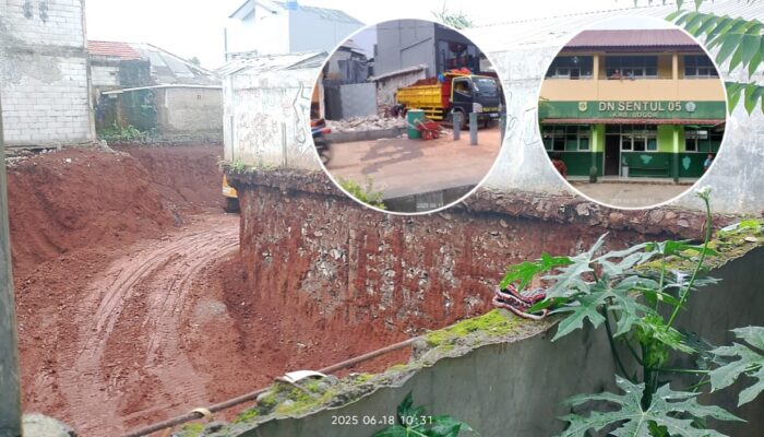 SDN Sentul 05 Keluhkan Aktivitas Galian Cut In Fill di Jl. Alternatif Sentul Kabupaten Bogor