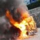 Diduga Korsleting Listrik, Angkot 04 Goalpara Ludes Terbakar di Depan RSU Hermina Sukabumi
