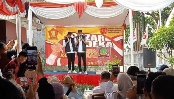 Wali Kota Sukabumi Ayep Zaki Apresiasi DPC Partai Gerindra Melaksanakan Bazar Merdeka Sembako Murah