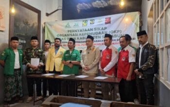 Ketua PD Pemuda Muhammadiyah Kab. Sukabumi Bersama OKP Lintas Iman Serukan Persatuan & Demokrasi Damai