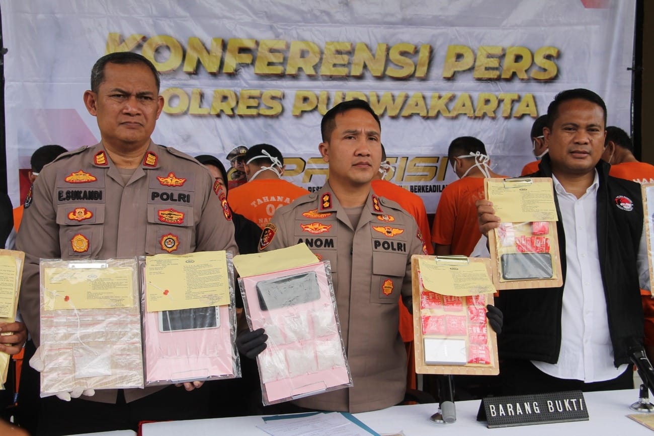 Tiga Bulan, Polres Purwakarta Bongkar 20 Kasus Narkoba