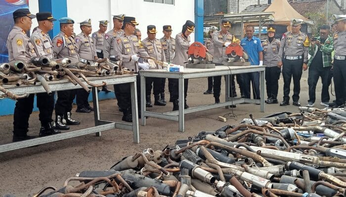 Ops Zebra Lodaya 2025, Satlantas Polres Sukabumi Kota Musnahkan 1.538 Knalpot Brong 