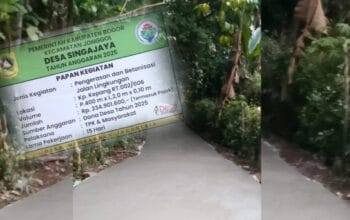 Pembangunan Jalan Lingkungan di Desa Singajaya Jonggol Meningkatkan Akses Perekonomian dan Manfaat bagi Warga