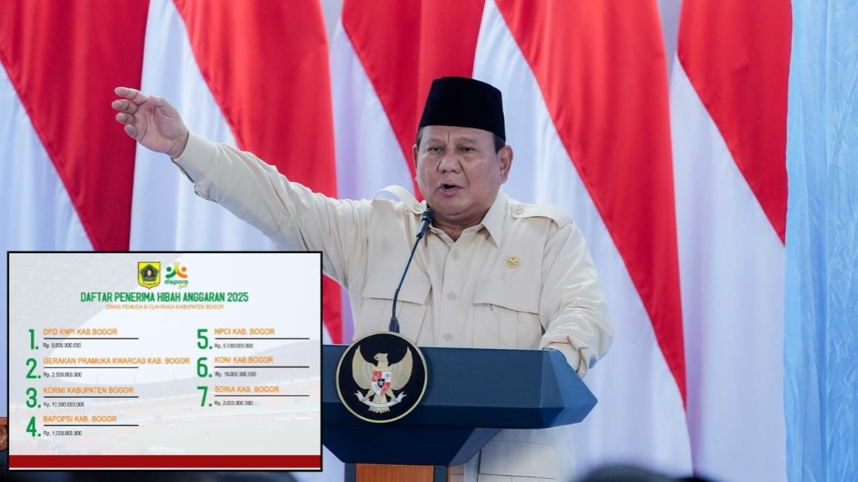 Prabowo Subianto Tekankan Efisiensi Anggaran, Pemkab Bogor malah Anggarkan Hibah Dispora Senilai Rp40,5Miliar