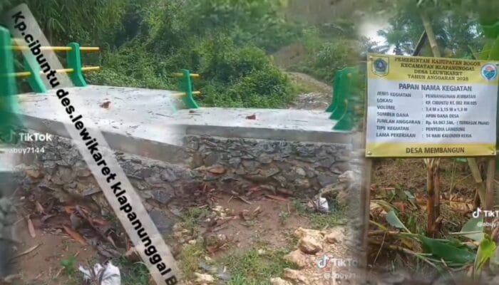 Viral di TikTok, Proyek Jembatan di Desa Leuwikaret Bogor Mangkrak, Pemdes Berikan Penjelasannya!!