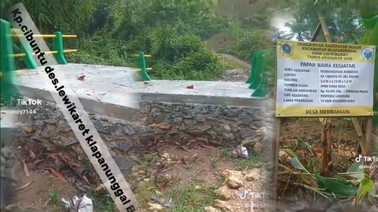 Viral di TikTok, Proyek Jembatan di Desa Leuwikaret Bogor Mangkrak, Pemdes Berikan Penjelasannya!!