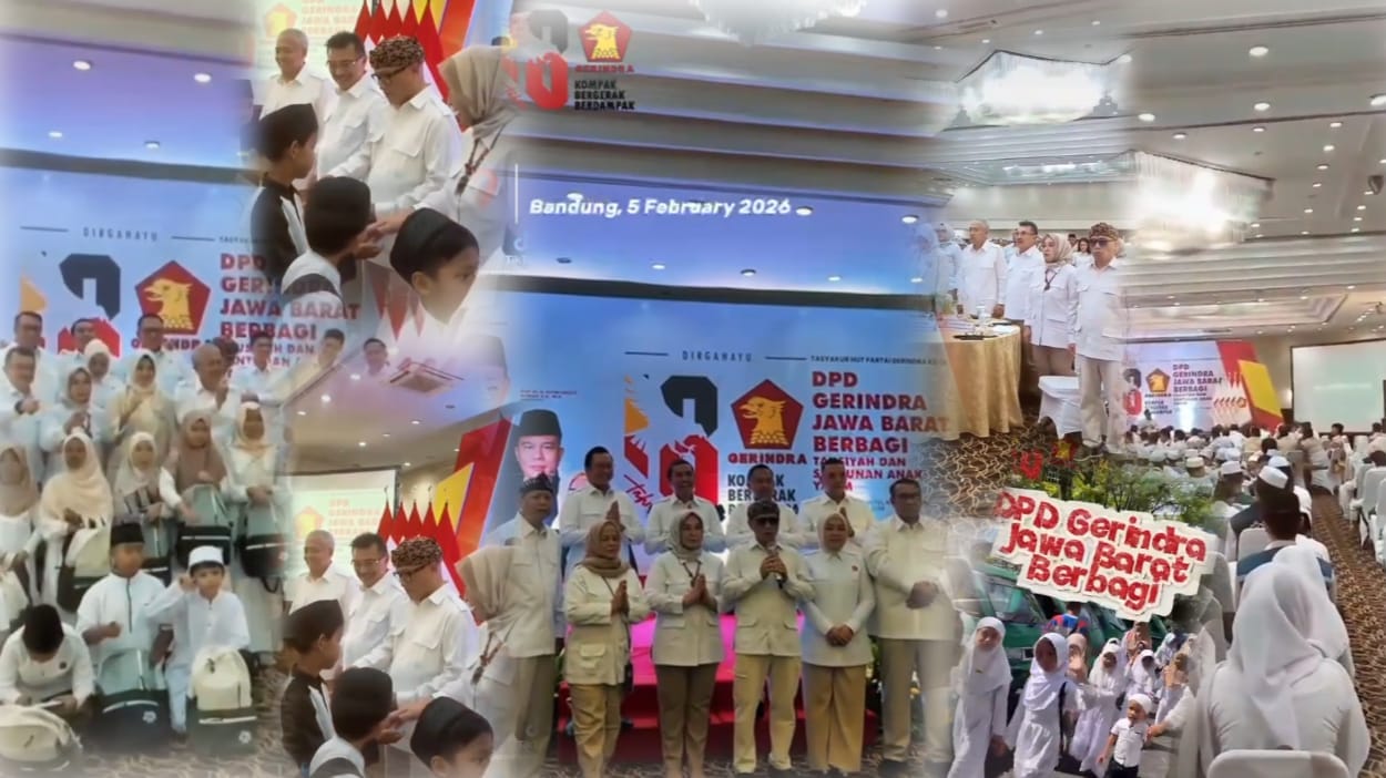 Rayakan HUT ke-18, DPD Gerindra Jabar Gelar Santunan Anak Yatim dan Doa Bersama