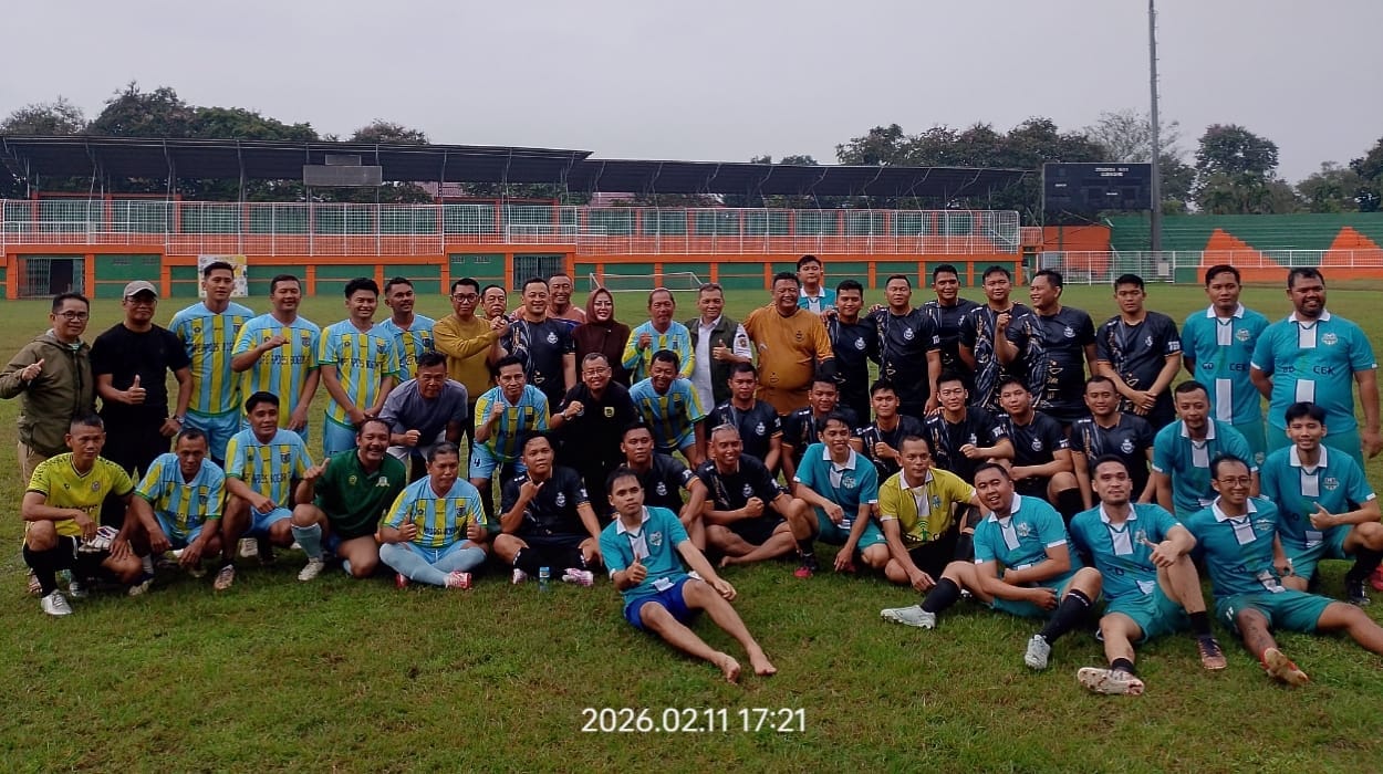 Sinergi Jelang Ramadhan, APDESI Kabupaten Bogor Gelar Laga Persahabatan dengan Polres Bogor, Polres Depok dan Kejari