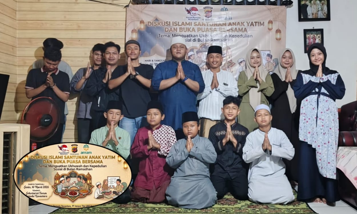 Forum Pemuda Nusantara Gelar Diskusi Islami dan Santunan Anak Yatim Bersama PT Antam Tbk UBP Pongkor dan Polres Bogor
