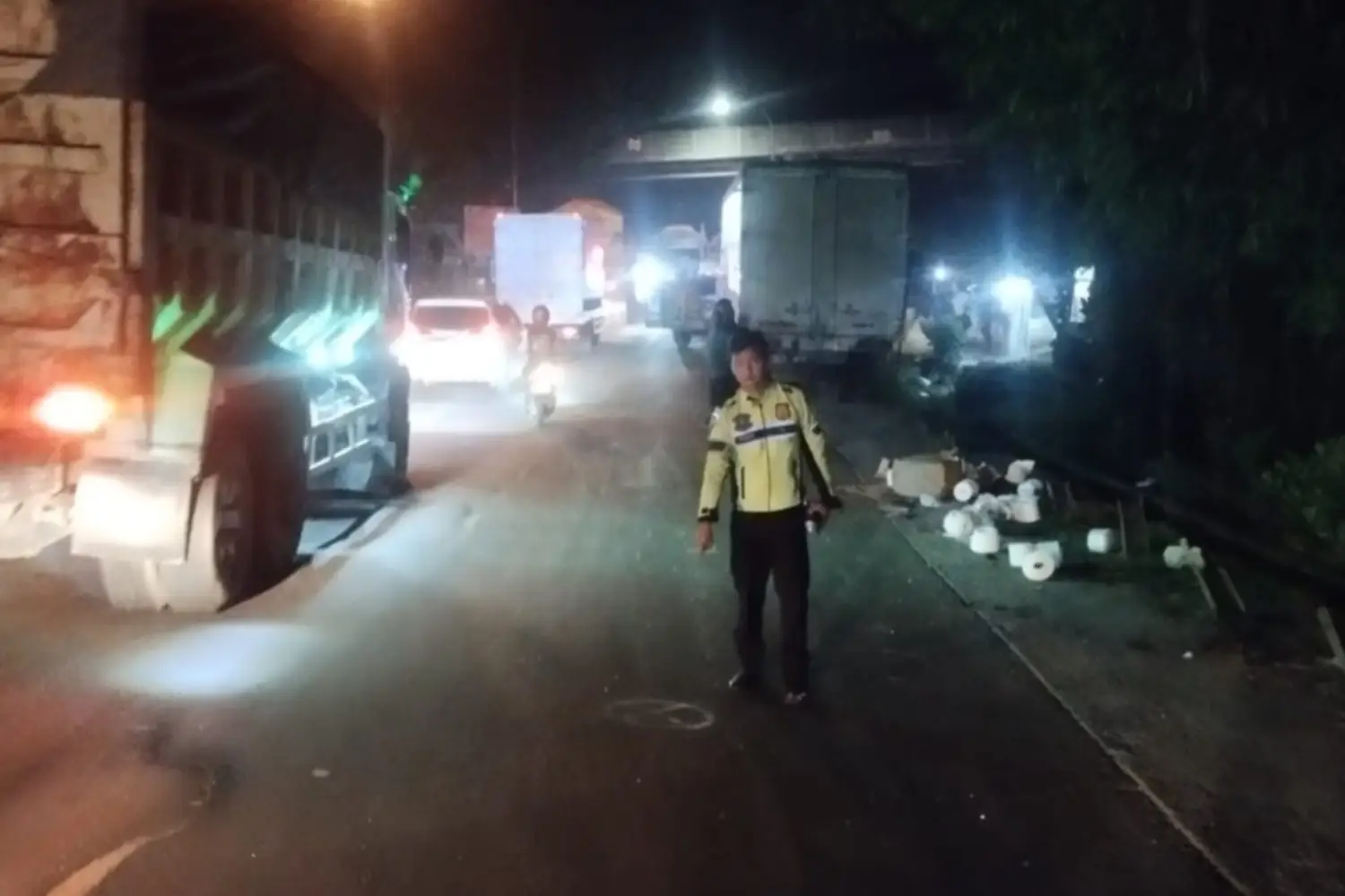 Kecelakaan di Sukatani Purwakarta, Polisi Langsung Olah TKP