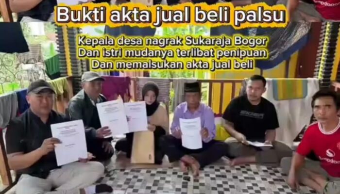 Diduga Palsukan AJB, Oknum Kades di Kecamatan Sukaraja Bogor Terseret Kasus Penipuan Rp6 Miliar