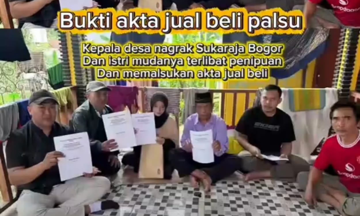 Diduga Palsukan AJB, Oknum Kades di Kecamatan Sukaraja Bogor Terseret Kasus Penipuan Rp6 Miliar