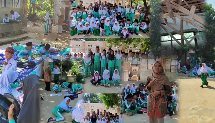 MIRIS!! Siswa MI Al-Hikmah 01 Klapanunggal Bogor Belajar di Atas Terpal Akibat Bangunan Sekolah Roboh Sejak 2022