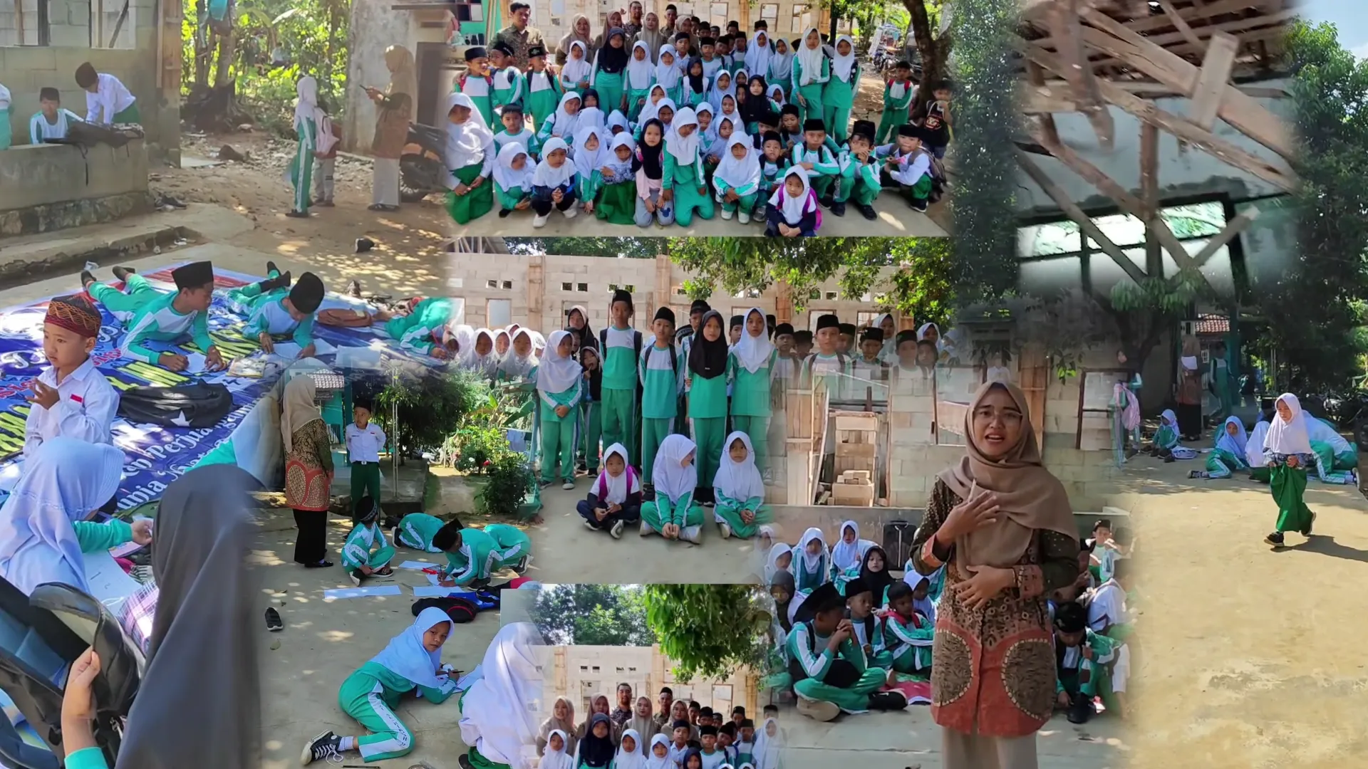 MIRIS!! Siswa MI Al-Hikmah 01 Klapanunggal Bogor Belajar di Atas Terpal Akibat Bangunan Sekolah Roboh Sejak 2022