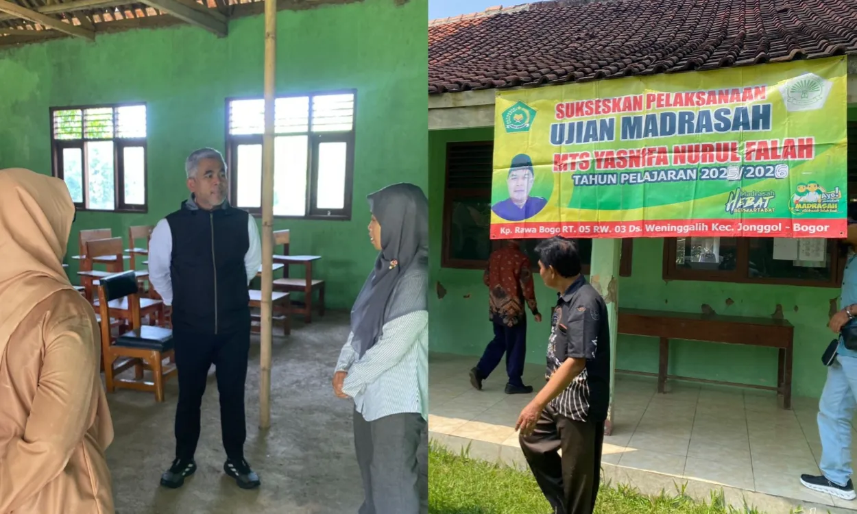Instruksi Bupati Bogor; Dinas Pendidikan Salurkan Bantuan Perbaikan Fasilitas di MTs Yasnifa Nurul Falah Jonggol