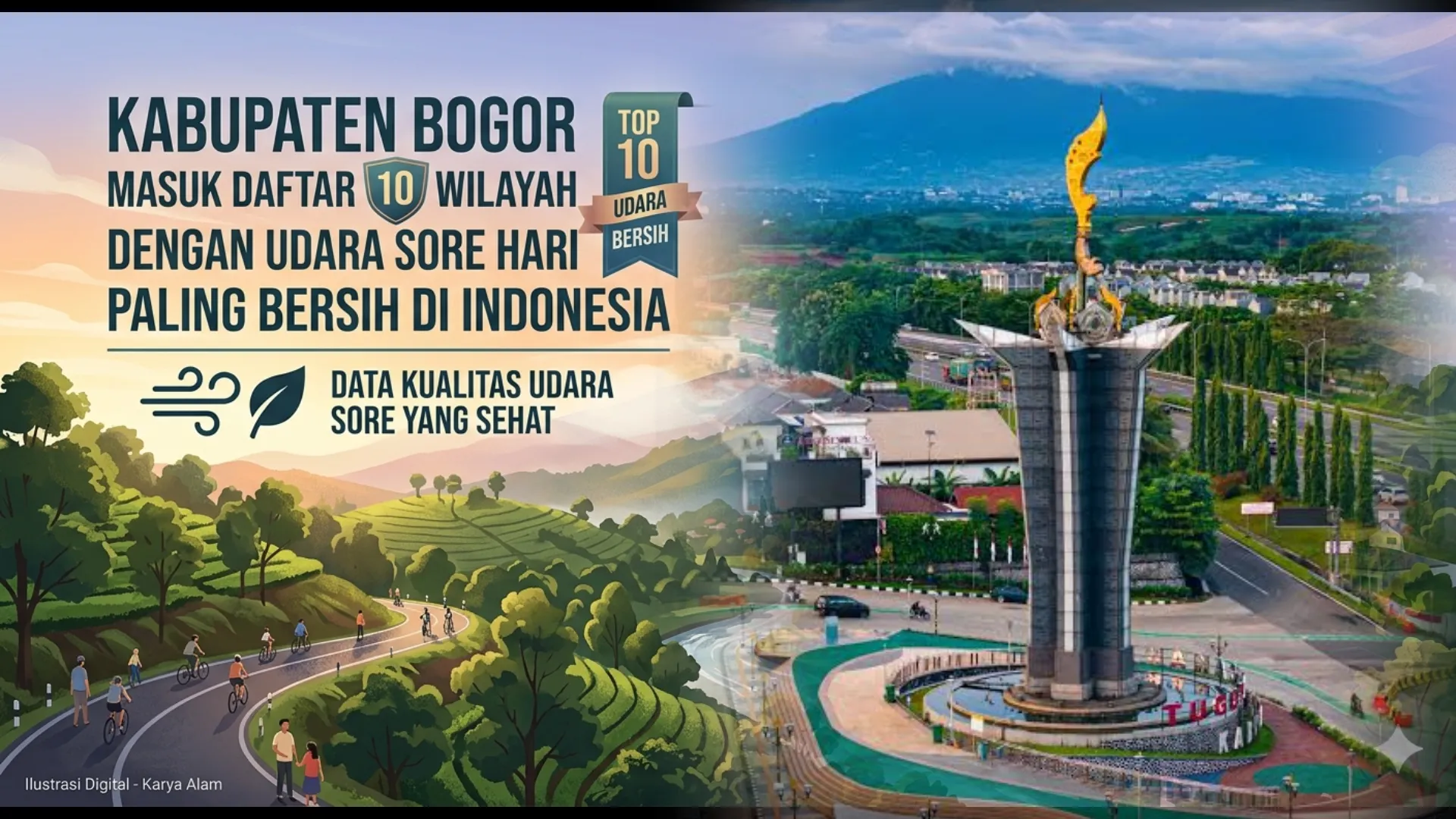 Kabupaten Bogor Masuk Daftar 10 Wilayah dengan Udara Sore Hari Paling Bersih di Indonesia