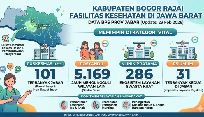 Kabupaten Bogor Rajai Fasilitas Kesehatan di Jawa Barat, Data BPS; Jumlah Posyandu dan Puskesmas Terbanyak