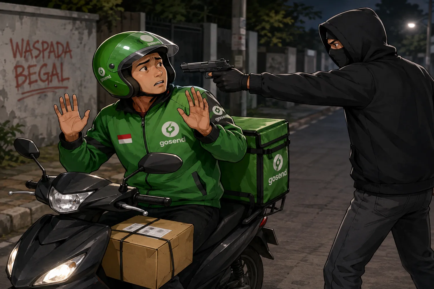 Kurir Paket di Kota Bandung Ditodong, Motor Dibawa Kabur